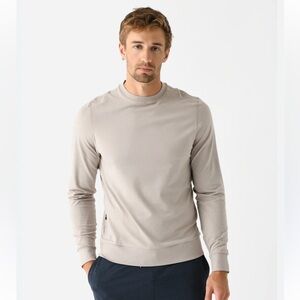 Vuori Men's Ponto Performance Crew pullover, dark salt heather